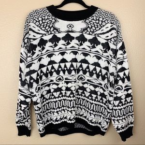 Vintage Slouchy Black & White Sweater